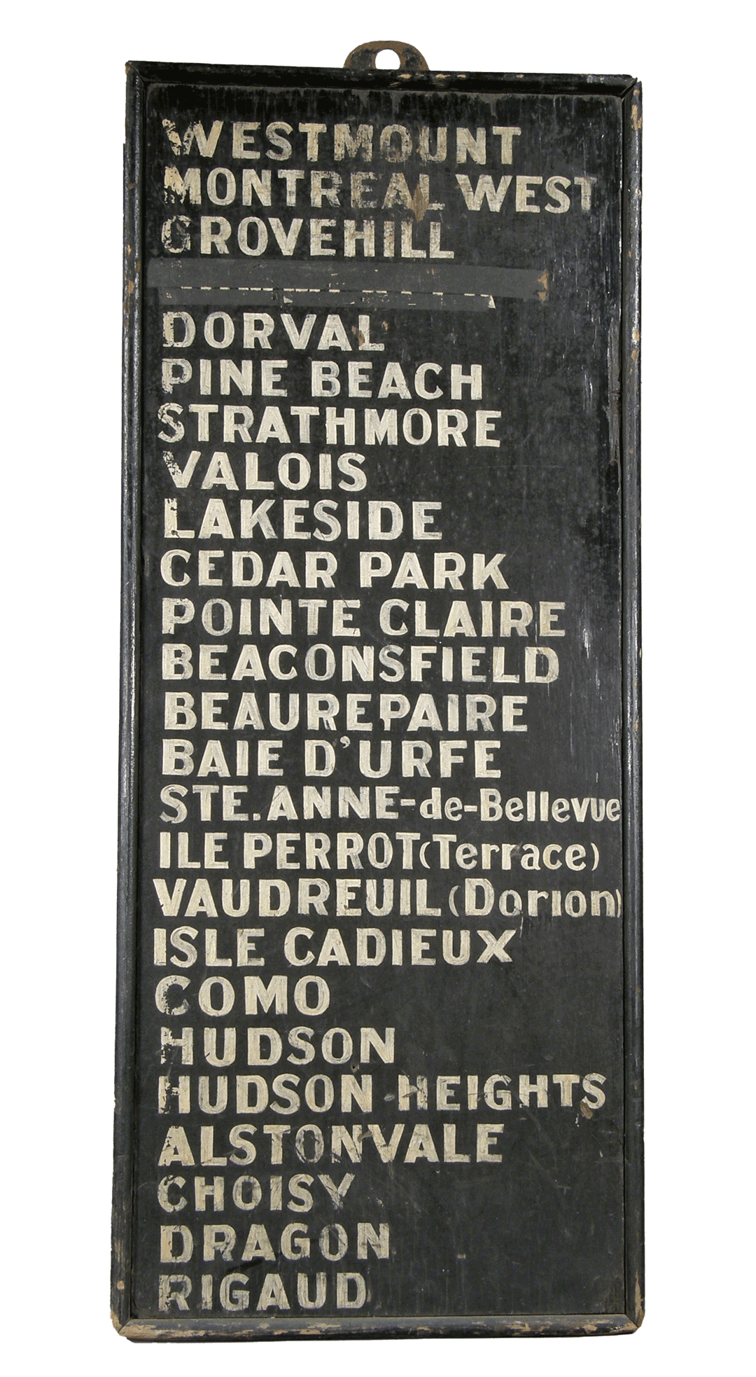 Sign from Rigaud Station - Source: © Collection du Musée régional de Vaudreuil-Soulanges, around 1920